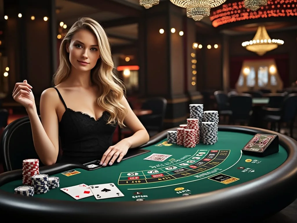 Tampilan meja kasino live RAJASLOTO dengan suasana dealer